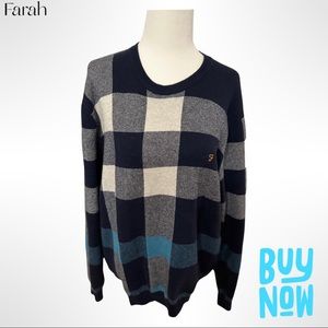 Farah men plaid sweater, size XL
